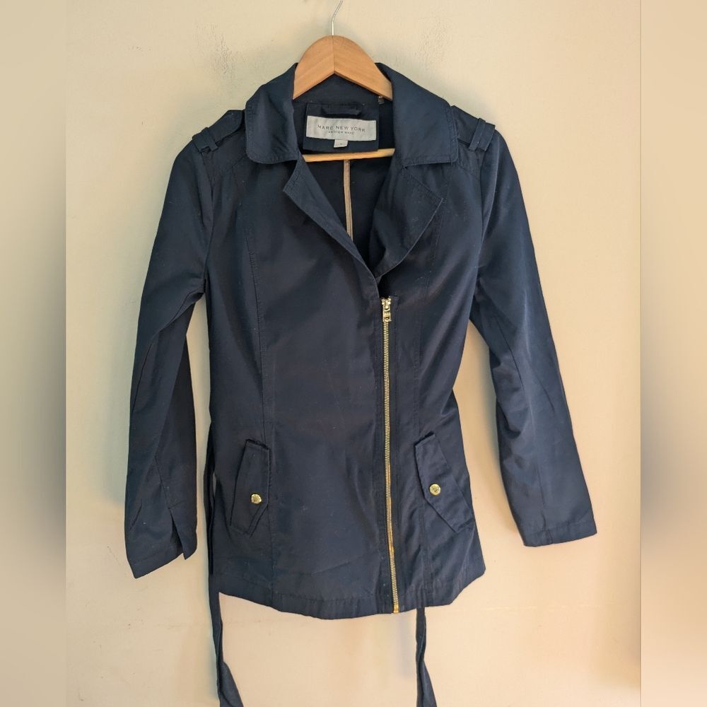 Marc New York Navy Windbreaker Jacket Size S City Preppy Chic